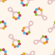 Baby rattle cartoon seamless pattern background N13