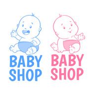 Two baby shop logo Isolated on a white background
