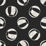 Doodle Beach Ball seamless pattern background N4