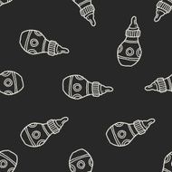 Doodle Feeding bottle seamless pattern background