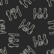 Doodle Tableware seamless pattern background