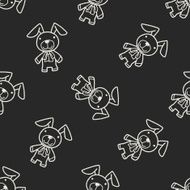 Doodle Doll Rabbit seamless pattern background