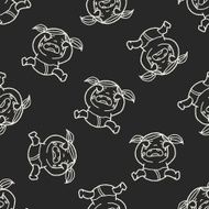 Doodle Baby seamless pattern background N3