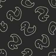 Doodle Yellow Duck seamless pattern background