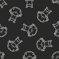 Doodle Baby seamless pattern background N4