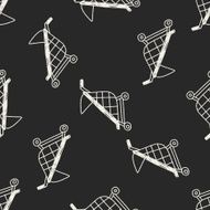 Doodle stroller seamless pattern background