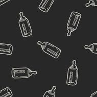 Doodle Feeding bottle seamless pattern background N2