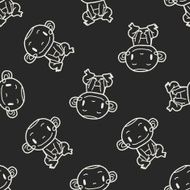 Doodle Baby seamless pattern background N5
