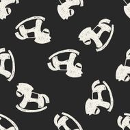 Doodle Rocking horse seamless pattern background