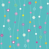 hearts flowers dots and stars pattern