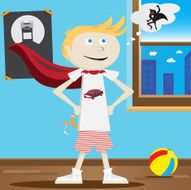 Superhero wannabe kid