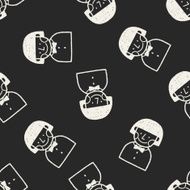 doodle schoolgirl seamless pattern background