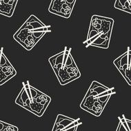 doodle healthy lunch seamless pattern background