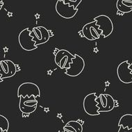 doodle duck seamless pattern background