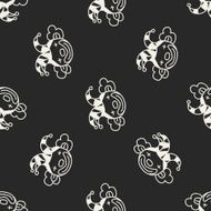 doodle clown seamless pattern background N5