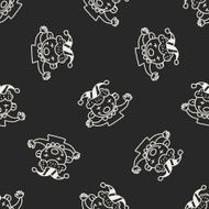 doodle clown seamless pattern background N6