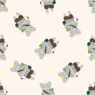animal going to school cartoon seamless pattern background