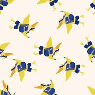 animal going to school cartoon seamless pattern background N3