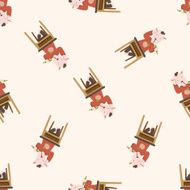 animal going to school cartoon seamless pattern background N4