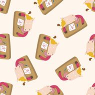 animal going to school cartoon seamless pattern background N5
