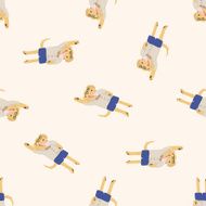 animal going to school cartoon seamless pattern background N6