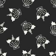 doodle clown seamless pattern background N7