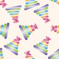 baby toy brick tower cartoon seamless pattern background N2