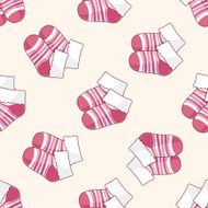 baby socks cartoon seamless pattern background