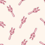baby toy rattle cartoon seamless pattern background N7