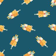 birthday teddy bear flat icon eps10 seamless pattern background