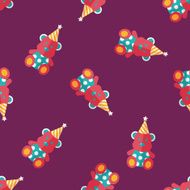 birthday teddy bear flat icon eps10 seamless pattern background N4