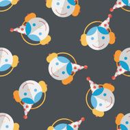 Birthday party boy flat icon eps10 seamless pattern background N4