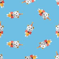 birthday teddy bear flat icon eps10 seamless pattern background N5