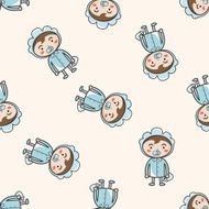 person character baby cartoon seamless pattern background N7