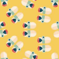 baby booties flat icon seamless pattern background