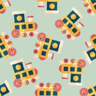 Train toy flat icon EPS 10 seamless pattern background