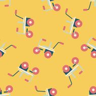 Child bike flat icon eps10 seamless pattern background