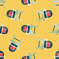 baby high chair flat icon eps10 seamless pattern background