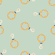 baby rattle flat icon eps10 seamless pattern background N3