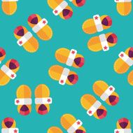 baby booties flat icon seamless pattern background N2