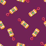 baby rattle flat icon eps10 seamless pattern background N6