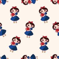 fairytale princess cartoon seamless pattern background N26