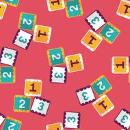 123 blocks flat icon eps10 seamless pattern background