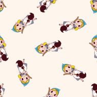 fairytale princess cartoon seamless pattern background N27