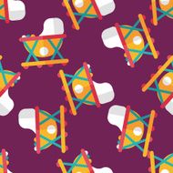 Baby walker flat icon eps10 seamless pattern background N2