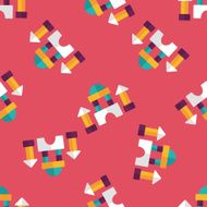 brick house flat icon seamless pattern background N2