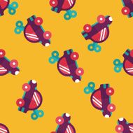 toy car flat icon eps10 seamless pattern background