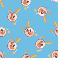 baby rattle flat icon eps10 seamless pattern background N8