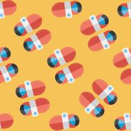 baby booties flat icon seamless pattern background N3