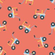 Child bike flat icon eps10 seamless pattern background N3